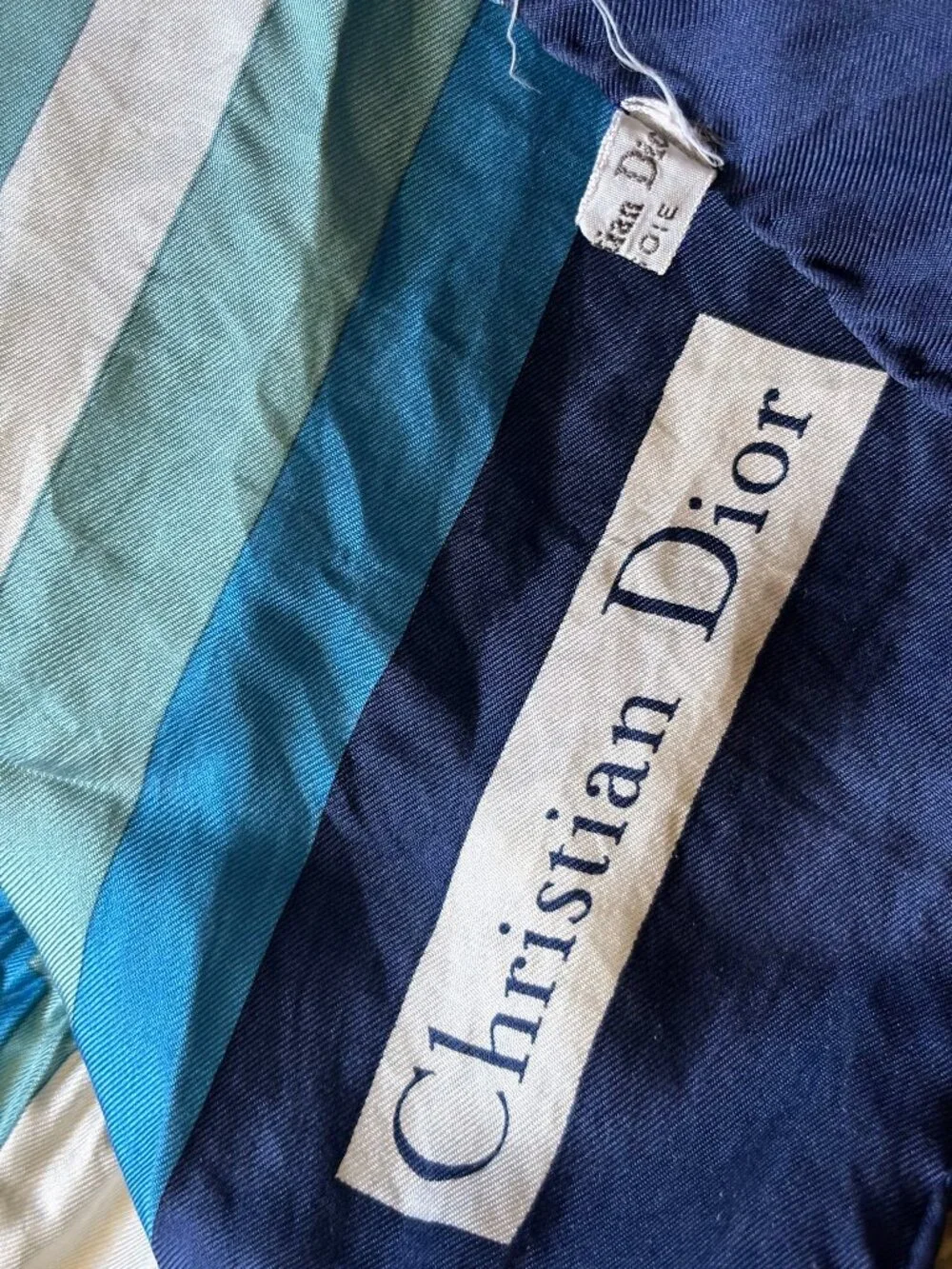 Vintage Christian Dior Art Deco-Style Silk Scarf